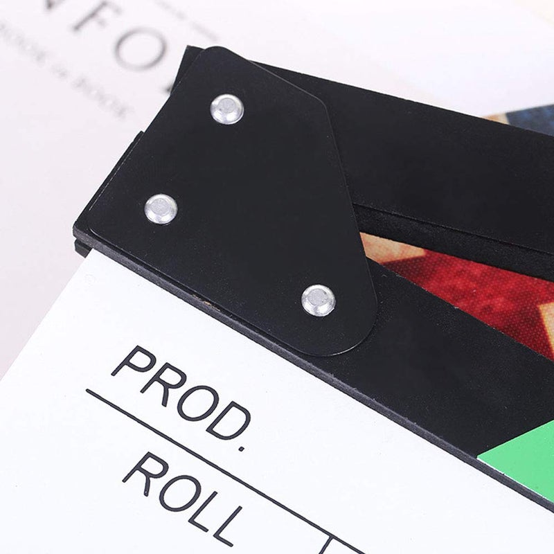 BERON Professional Vintage TV Movie Film Clap Board Slate Cut Prop Director Clapper (Colorful) - Image 2